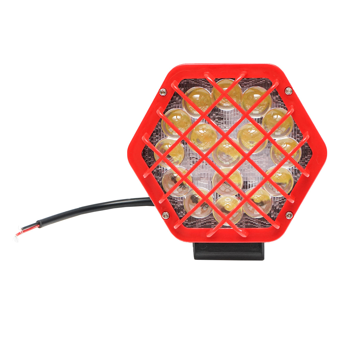Projector lamp with red plastic grid type spot, 16 LEDs, DC 10-80V 48W beam angle 30 degrees Breckner Germany